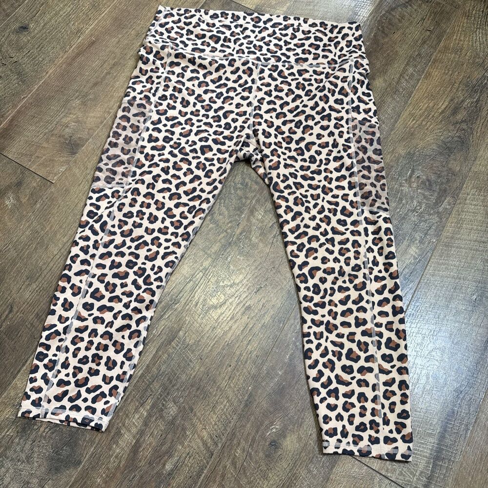 Fabletics PowerHold Legging Womens XL Leopard Print Active Yoga Gym Crop